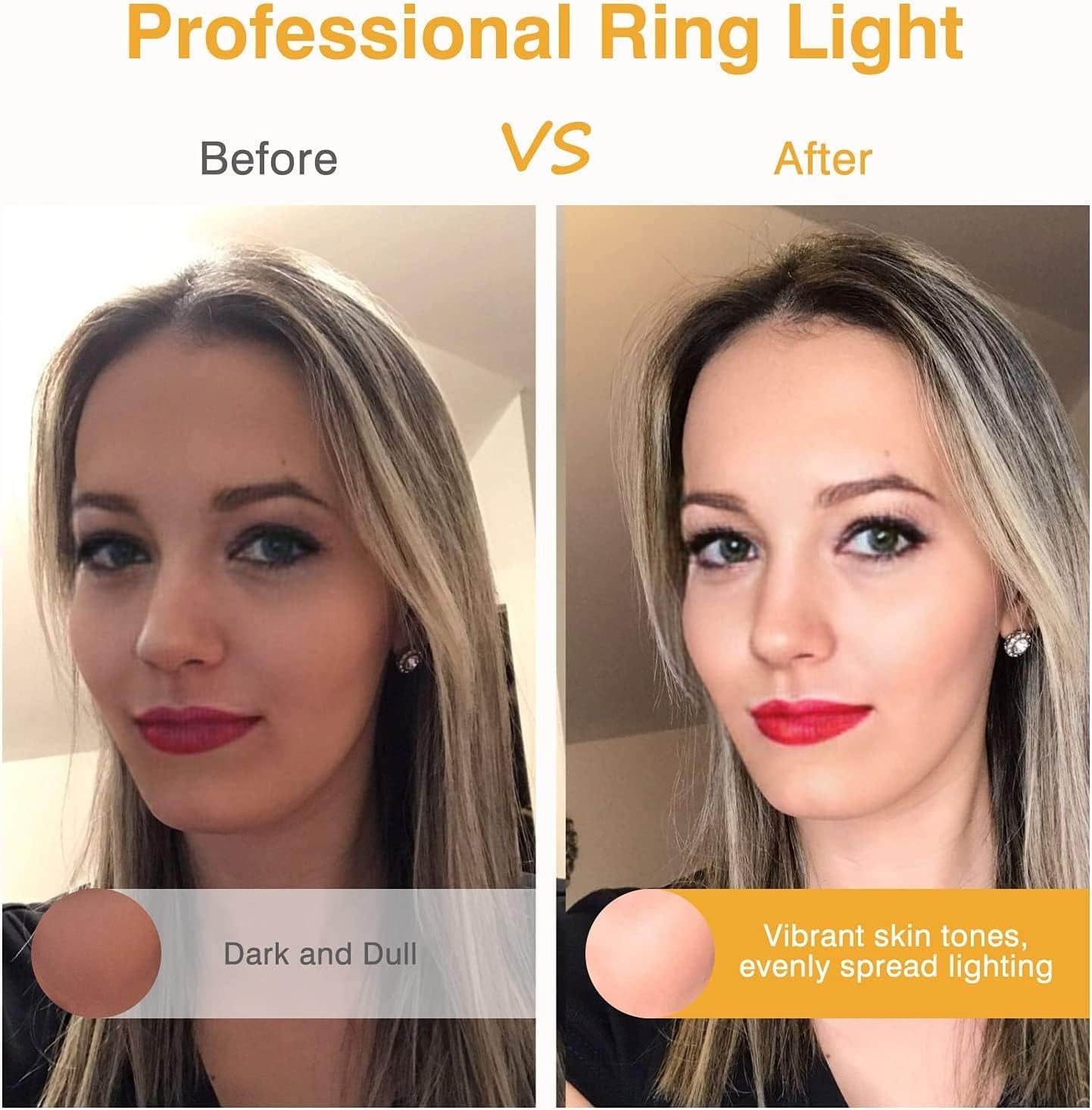 Rechargeable 60 LED Clip-On Selfie Ring Light for Phones, Laptops, and Tablets (3 Models, 5 Brightness Levels)