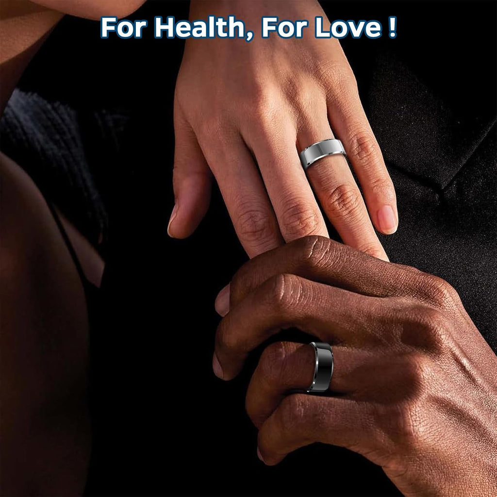 Advanced Sleep Tracking Ring with Heart Rate Monitoring, Waterproof Design for Activity Tracking, Air Gesture Control, Up to 7-Day Battery Life, Compatible with iOS and Android (Silver, Size #12)