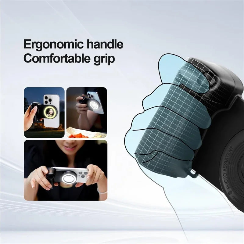 Transform Your Photography with the 3-in-1 Magnetic Selfie Ring LED Light, Gimbal Stabilizer, and Tripod Holder for MagSafe iPhone