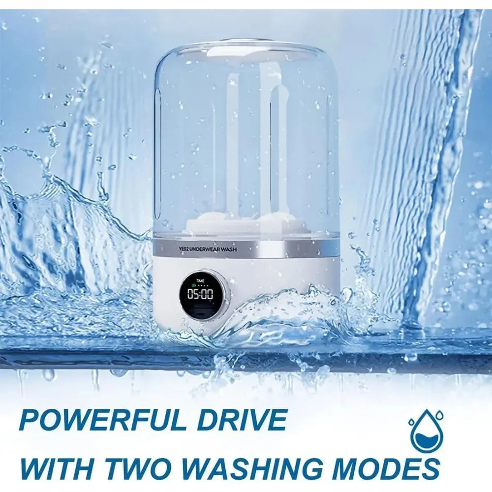 Portable Mini Washing Machine for Underwear and Socks - USB Rechargeable 1L Dehydrator for On-the-Go Laundry Solutions
