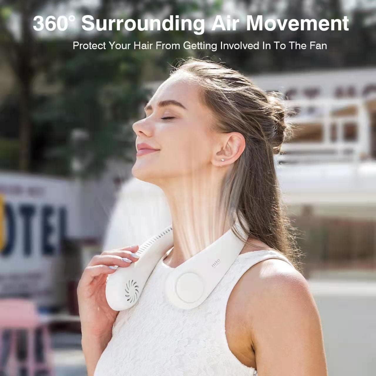 Revolutionary Portable Bladeless Neck Fan - Rechargeable Wearable Cooling Device with Adjustable Speed Settings, Perfect for Office, Sports, and Travel - An Exceptional Father's Day Gift