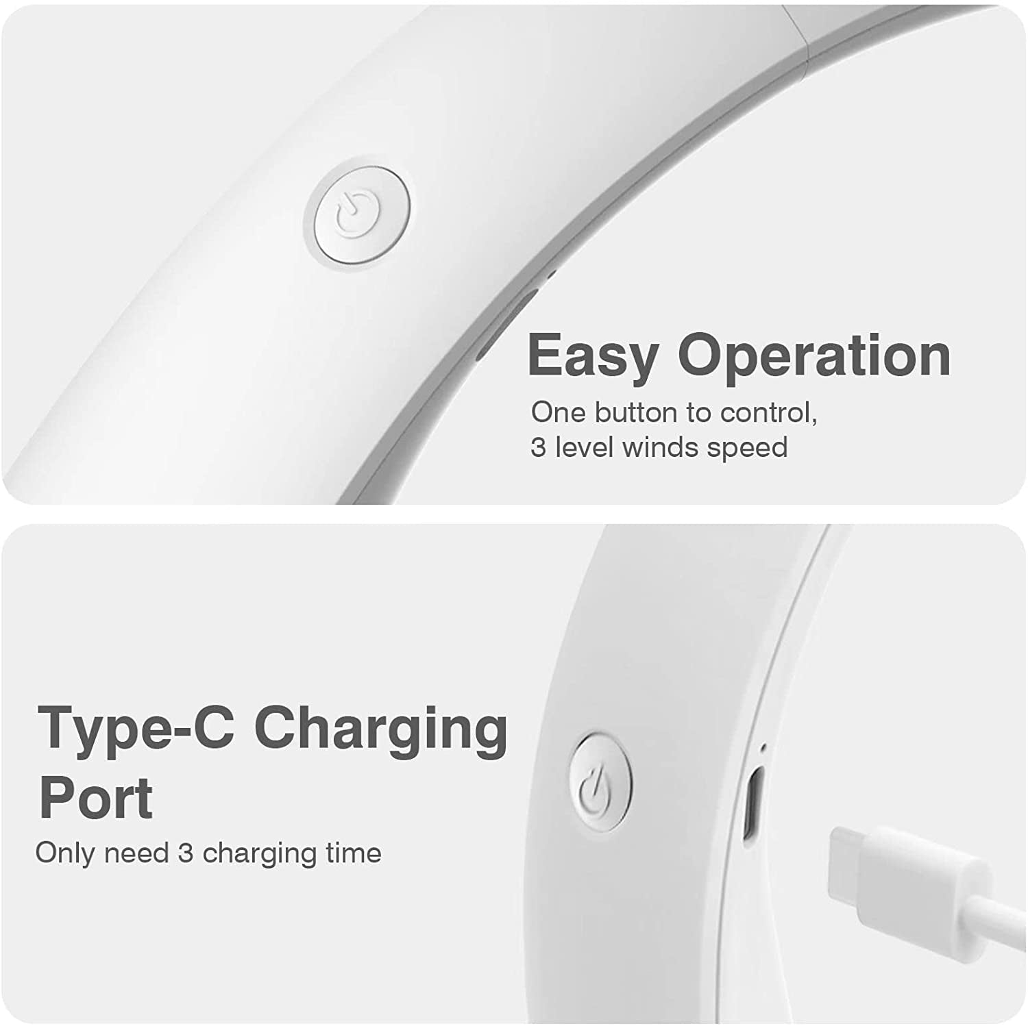 Revolutionary Portable Bladeless Neck Fan - Rechargeable Wearable Cooling Device with Adjustable Speed Settings, Perfect for Office, Sports, and Travel - An Exceptional Father's Day Gift